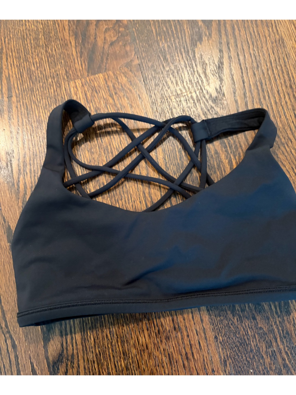 lululemon athletica black strappy sports bra